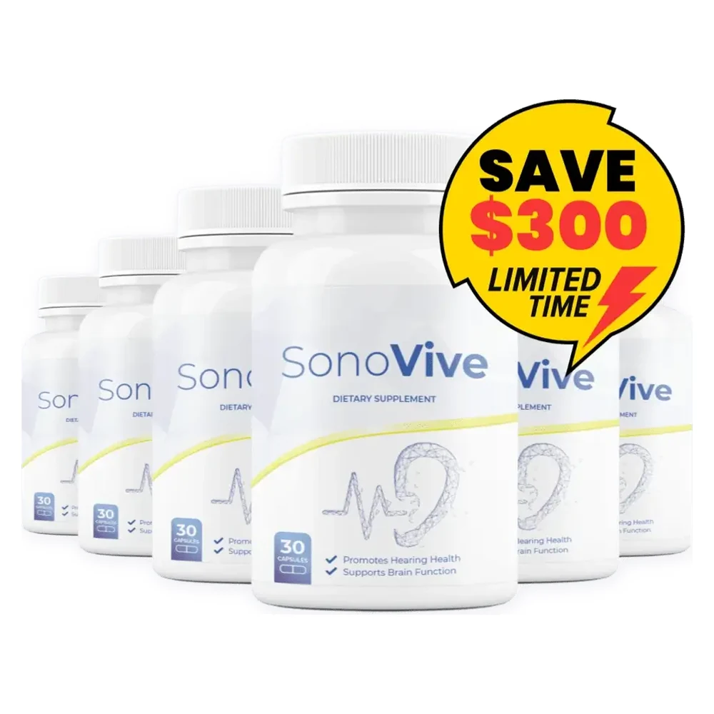 SonoVive 6 bottles package — hearing supplement pricing